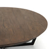 Four Hands Felix Round Coffee Table Light Tanner Brown Rounded Edge