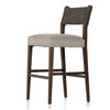 Ferris Bar Stool Nubuck Charcoal Angled View Four Hands