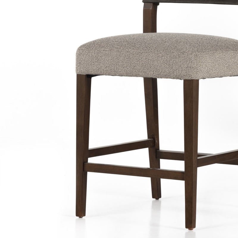 Ferris Counter Stool Nubuck Charcoal Parawood Legs Four Hands