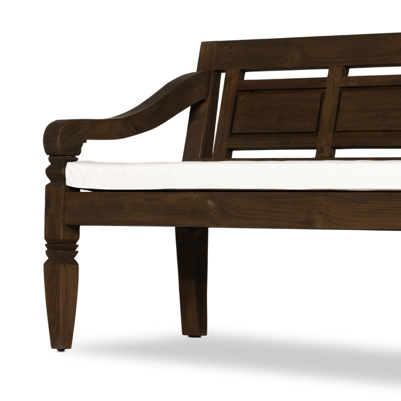 Foles Outdoor Bench with Cushion Reclaimed Teak Frame 235969-001
