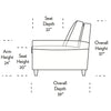 Gibbs Comfort Sleeper Sofa Side Dimensions