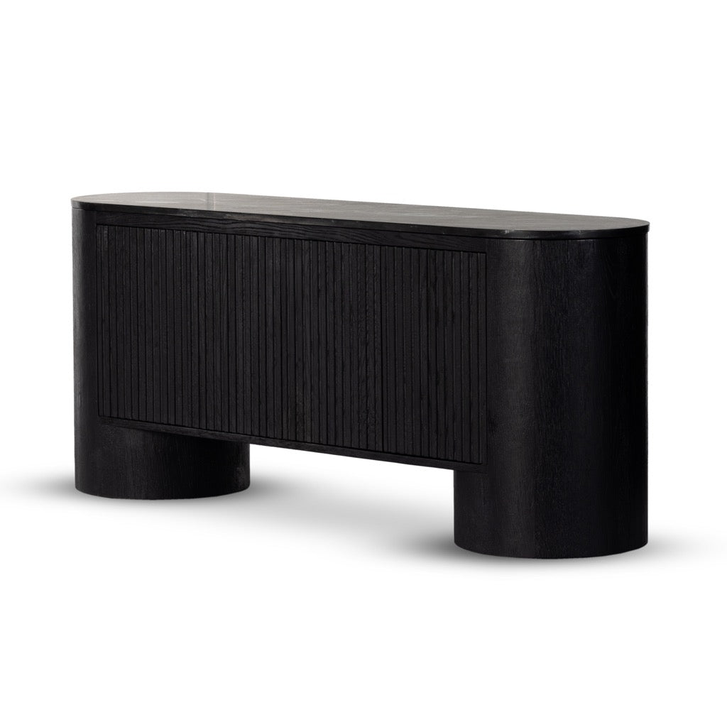 Giovani Media Console Angled View Four Hands