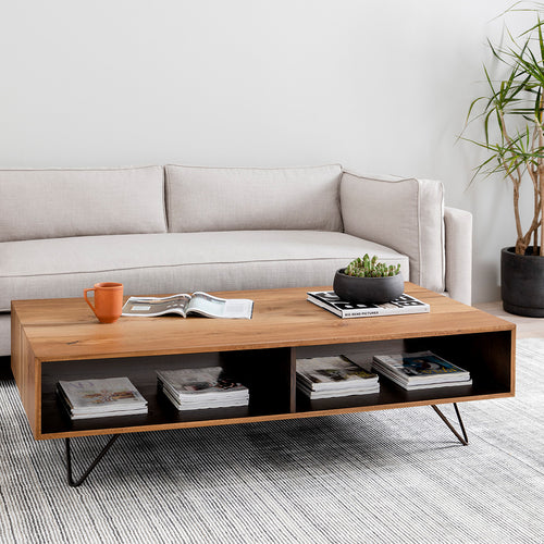 Four Hands Furniture Grammercy Sofa Staged with Coffee Table