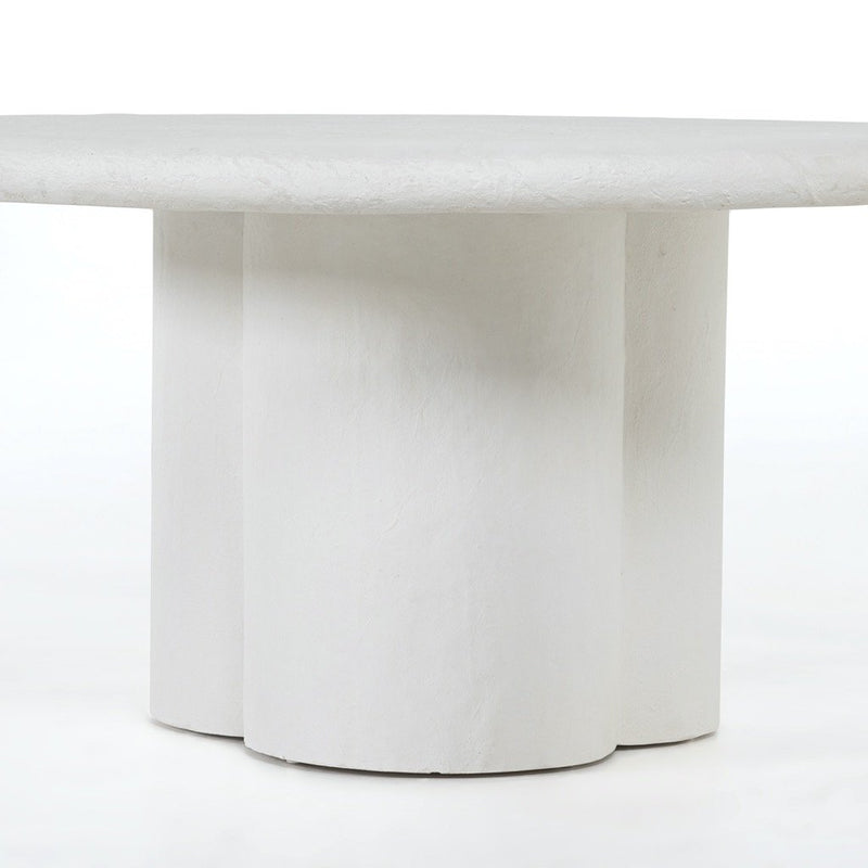Grano Dining Table - Plaster Molded Concrete Clover-Shaped Base
