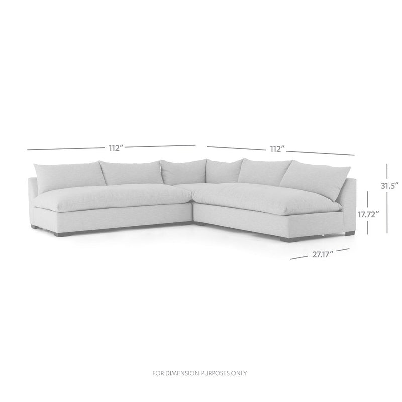 Grant 3-Piece Sectional Sofa - Oatmeal Dimensions