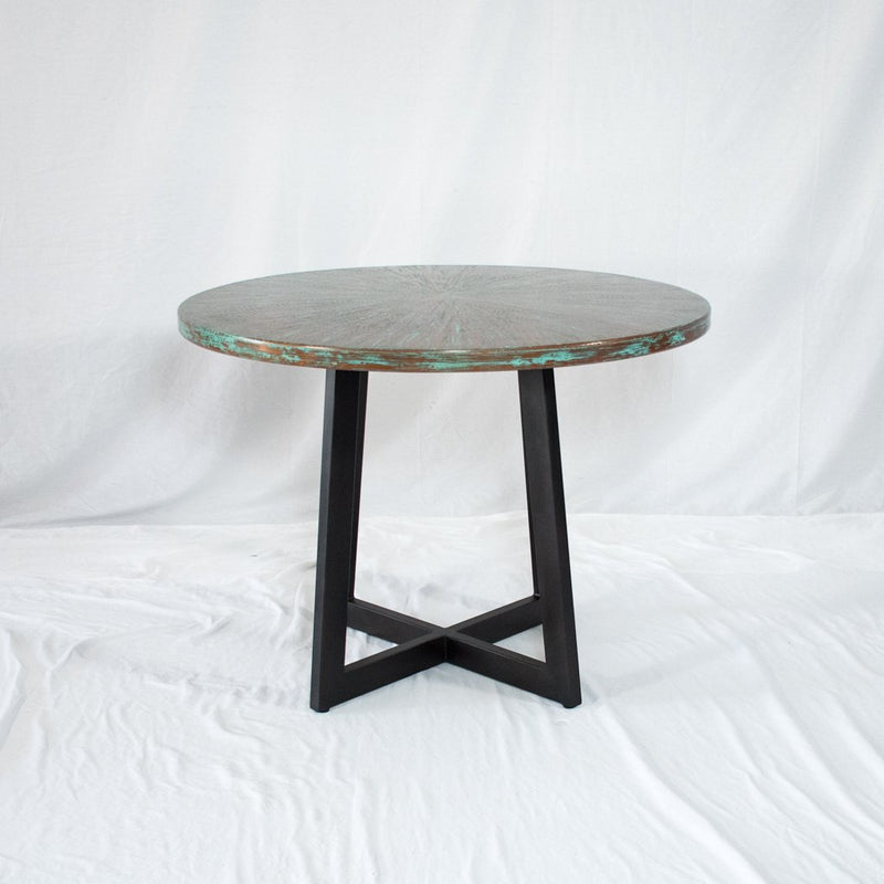 Graysill Round Copper Dining Table Side View
