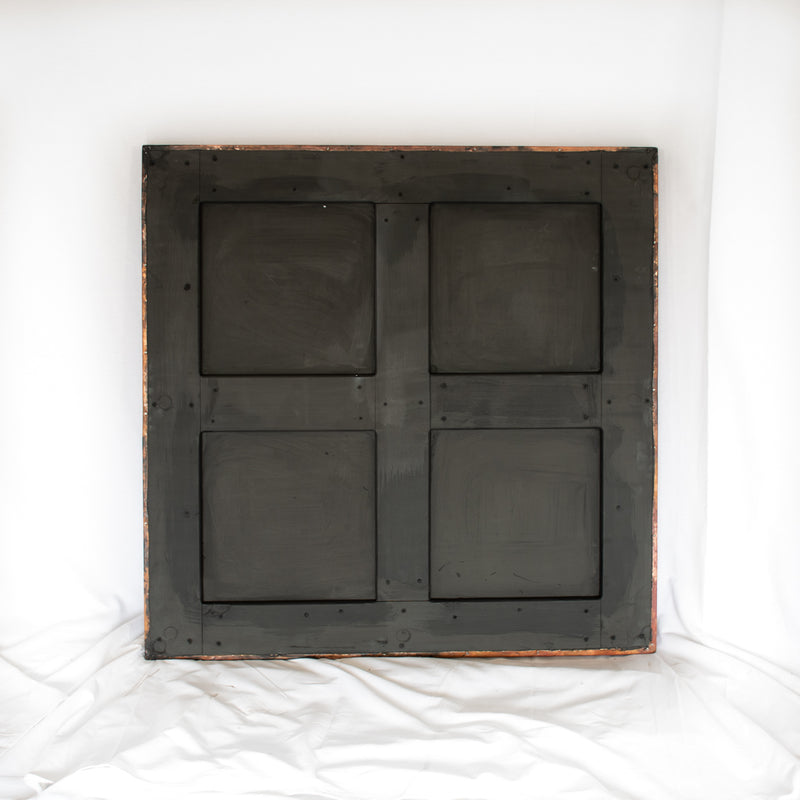 Tabletop Backside Square Copper Tabletop - Dark Natural Finish with Hammered Texture ...
