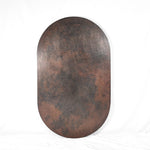 Hammered Copper Tabletop - Capsule Shape - Dark Brown Sanded Finish - Artesanos
