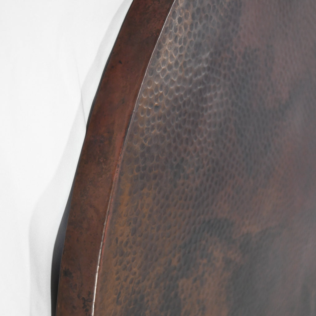 Copper Tabletop Hammered Copper Tabletop - Capsule Shape w/ Dark Natural Patina ...