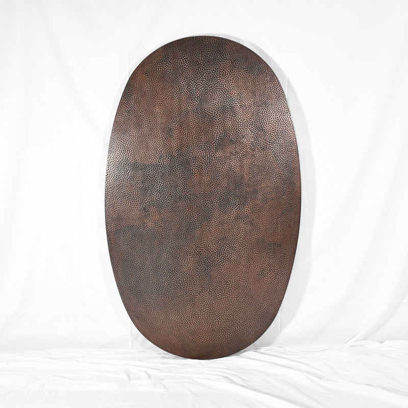 Oval Copper Tabletop - Dark Brown Sanded Finish - Artesanos