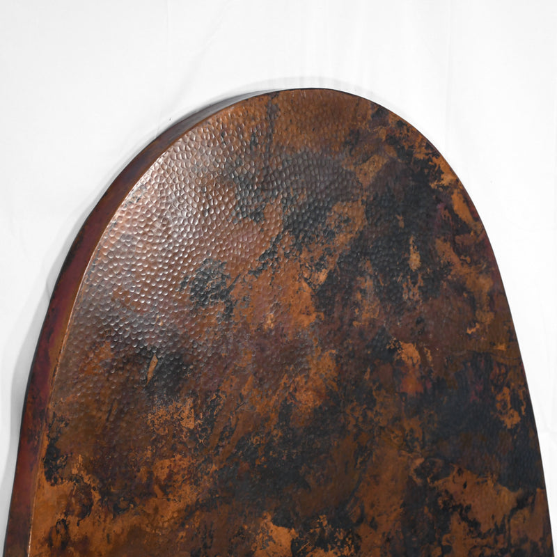 Copper Tabletop Oval Copper Table - Hammered Texture & Dark Natural Patina – Artesanos ...