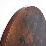 Edge Detail of Copper Oval Tabletop - Chocolate Copper Finish - Artesanos