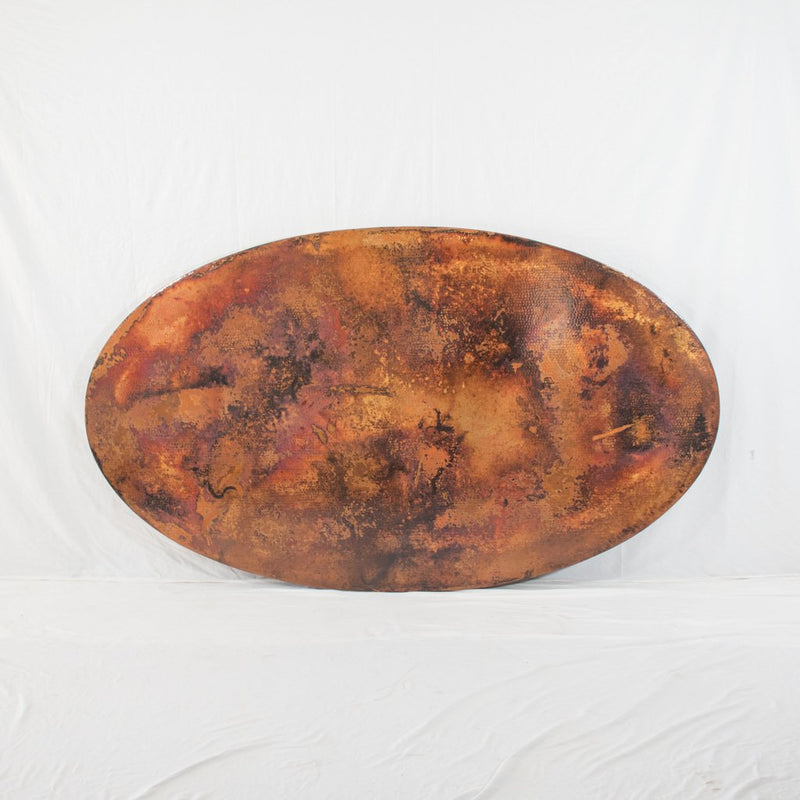 Hammered Copper Tabletop Oval Shape Natural Finish