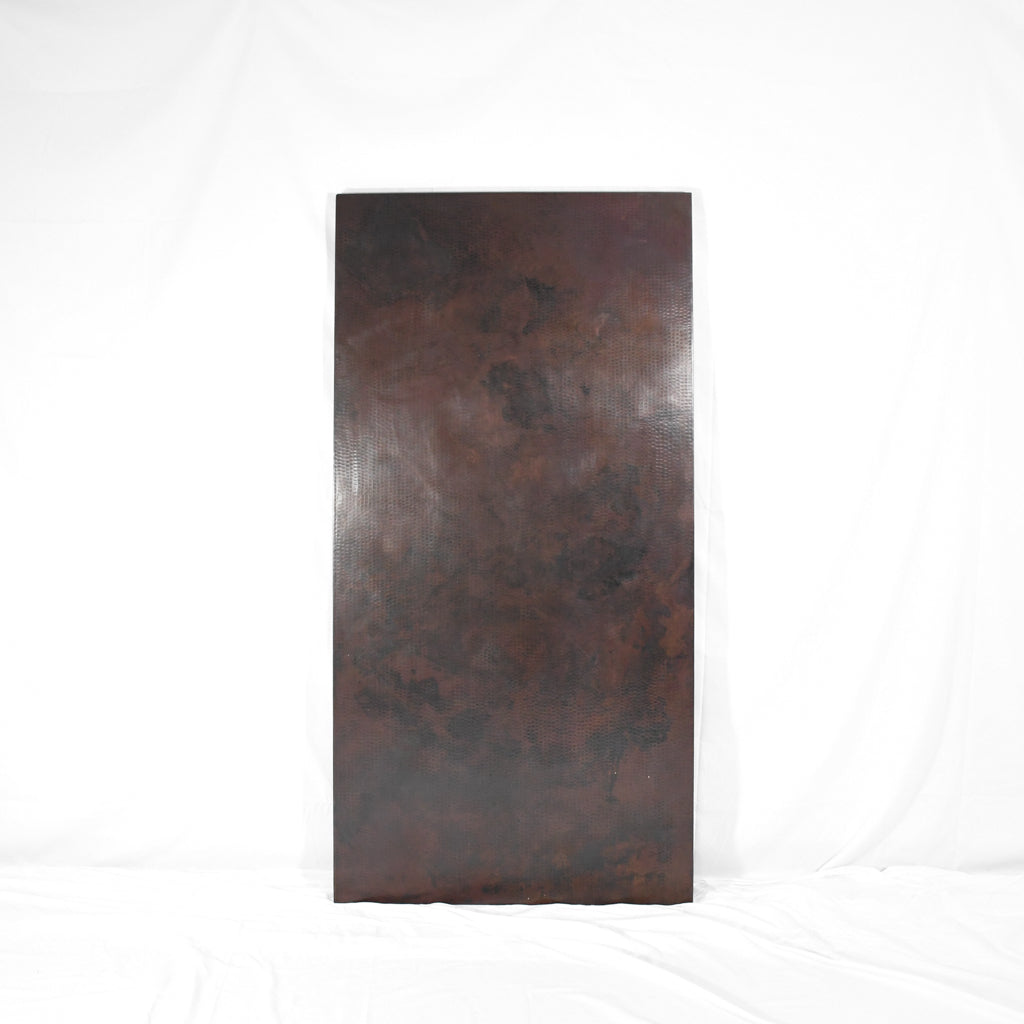 Copper Rectangle Rectangle Copper Tabletop - Hammered Texture & Dark Copper Patina ...
