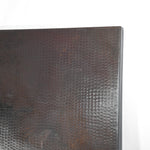 Corner Detail of Copper Tabletop - Dark Brown Copper - Hammered Texture - Artesanos
