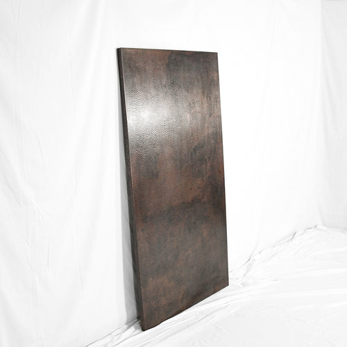 Copper Rectangle Rectangle Copper Tabletop - Hammered Texture & Dark Natural Patina ...