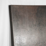 Edge Detail of Hammered Copper Rectangle Tabletop - Dark Bright Patina - Artesanos