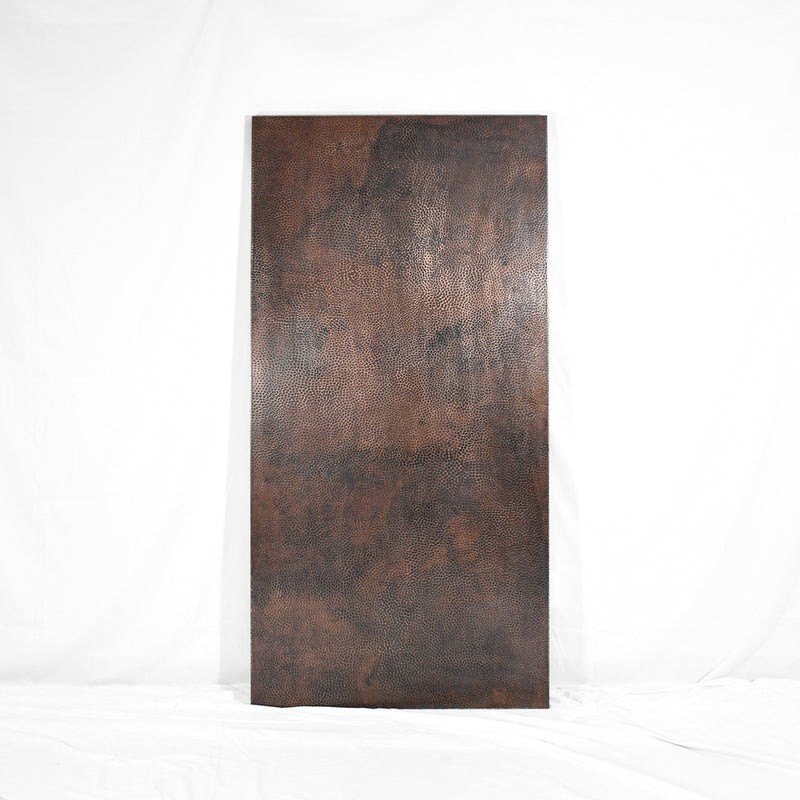 Copper Rectangle Rectangle Copper Tabletop - Hammered Texture & Dark Shiny Copper Patina ...