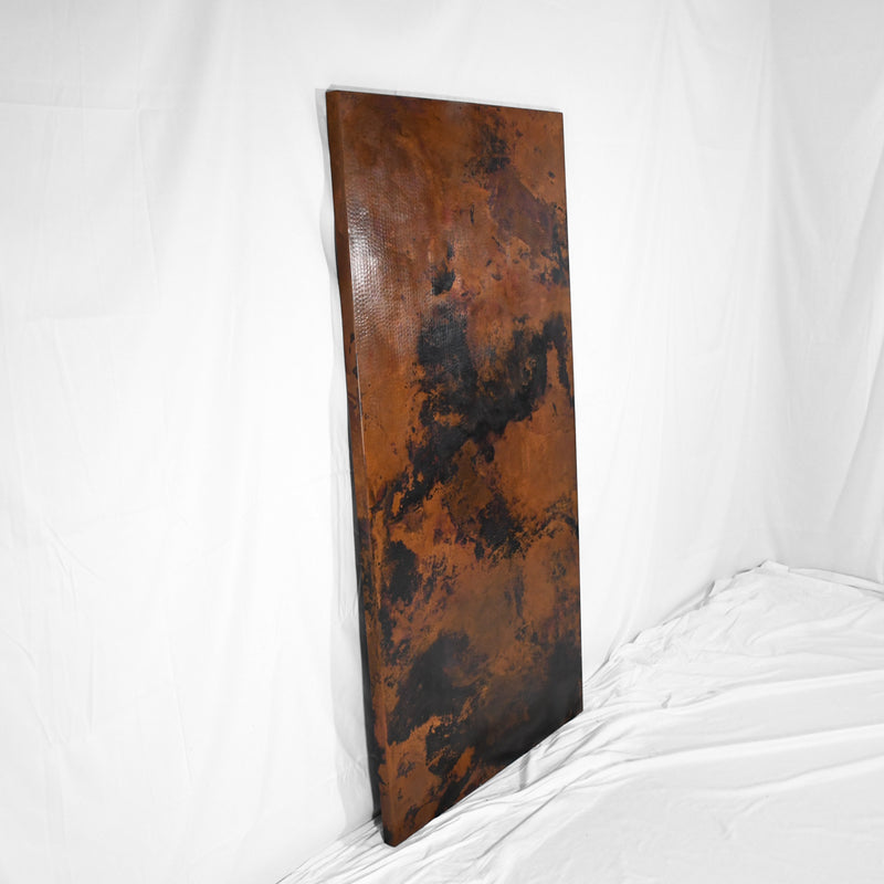 Copper Rectangle Rectangle Copper Tabletop - Hammered Texture & Dark Natural Patina ...
