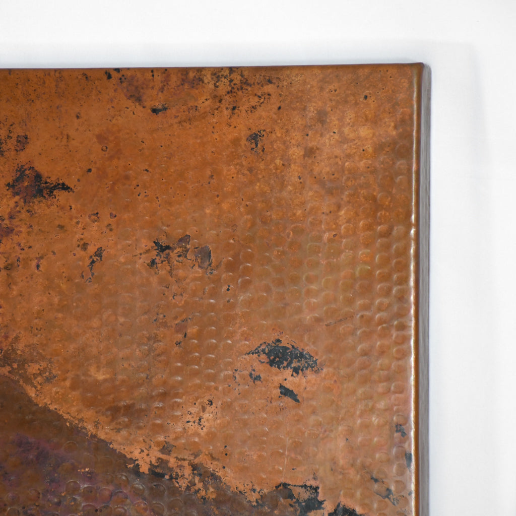 Copper Rectangle Rectangle Copper Tabletop - Hammered Texture & Dark Natural Patina ...