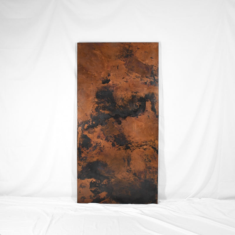Hammered Copper Rectangle Tabletop - Dark Natural - Artesanos