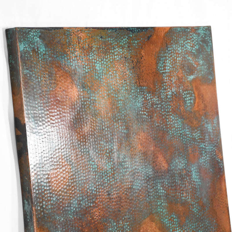 Copper Rectangle Rectangle Copper Tabletop - Hammered Texture & Verdegris Patina ...
