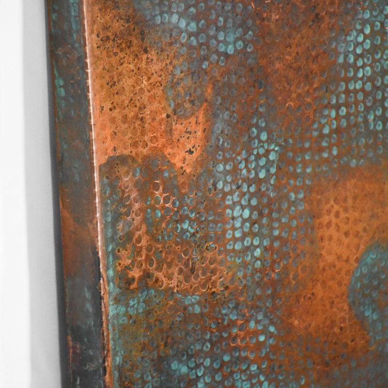 Copper Rectangle Rectangle Copper Tabletop - Hammered Texture & Verdegris Patina ...