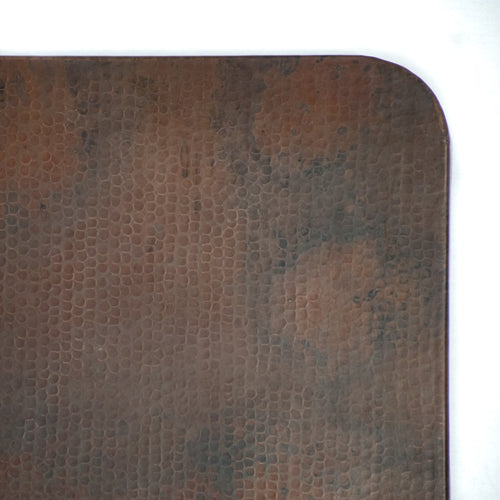 Hammered Copper Rounded Rectangle Tabletop - Dark Brown Copper