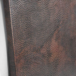 Edge Detail of Rectangle Copper Tabletop - Hammered Texture & Dark Shiny Finish - Artesanos