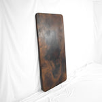 Profile view of Hammered Copper Rounded Rectangle Tabletop - Chocolate Copper Finish