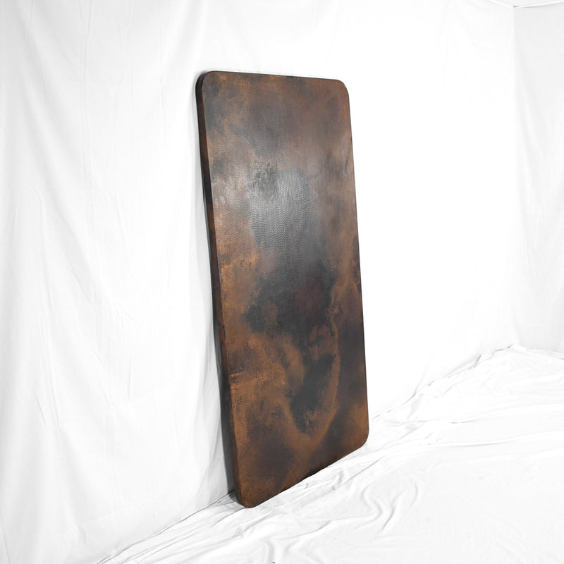 Rectangle Copper Tabletop - Hammered Texture & Dark Natural Patina ...