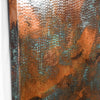 Detail View of Copper Tabletop - Rectangle - Hammered Texture & Verdegris Patina - Artesanos