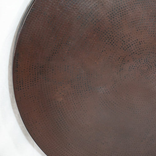 Round Copper tabletop Dark brown Copper Detail View