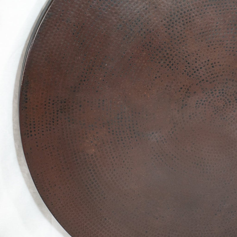 Copper Tabletop Round Copper Tabletop with Hammered Texture & Dark Finish – Artesanos ...