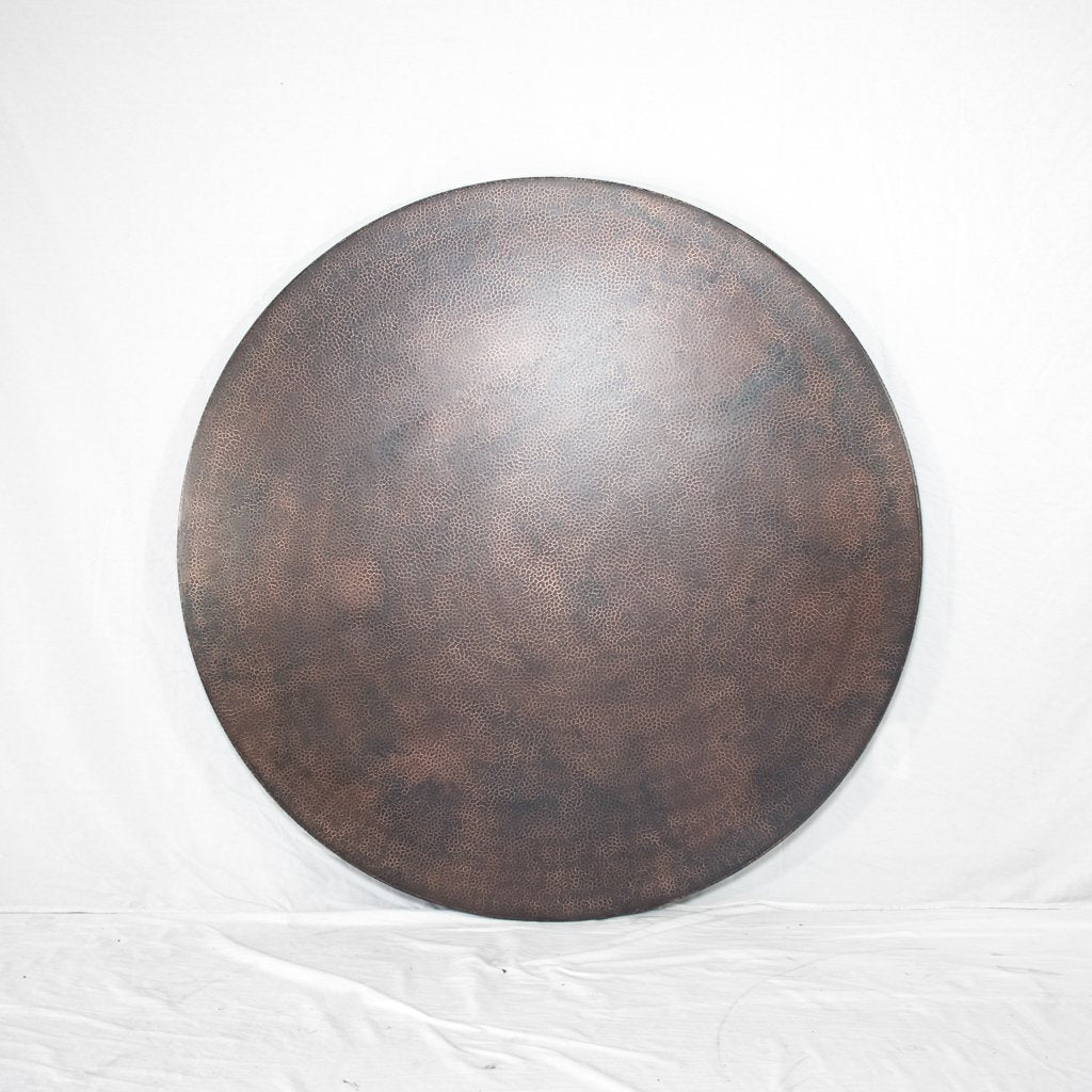 Round Copper Tabletop with Hammered Texture & Dark Finish – Artesanos ...