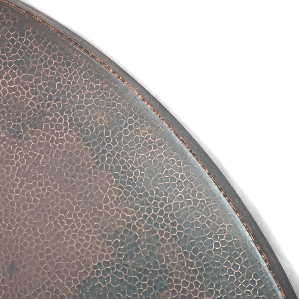 Copper Tabletop Round Copper Tabletop with Hammered Texture & Dark Finish – Artesanos ...