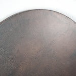 Hammered Copper Round Tabletop - Dark Brown Sanded