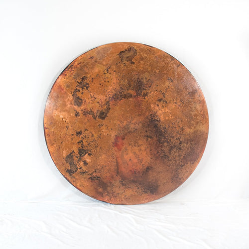 Hammered Copper Round Tabletop Natural Copper Finish