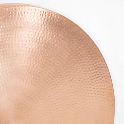 Round Hammered Copper Tabletop - Raw Anti-Microbial Copper - Front Detail