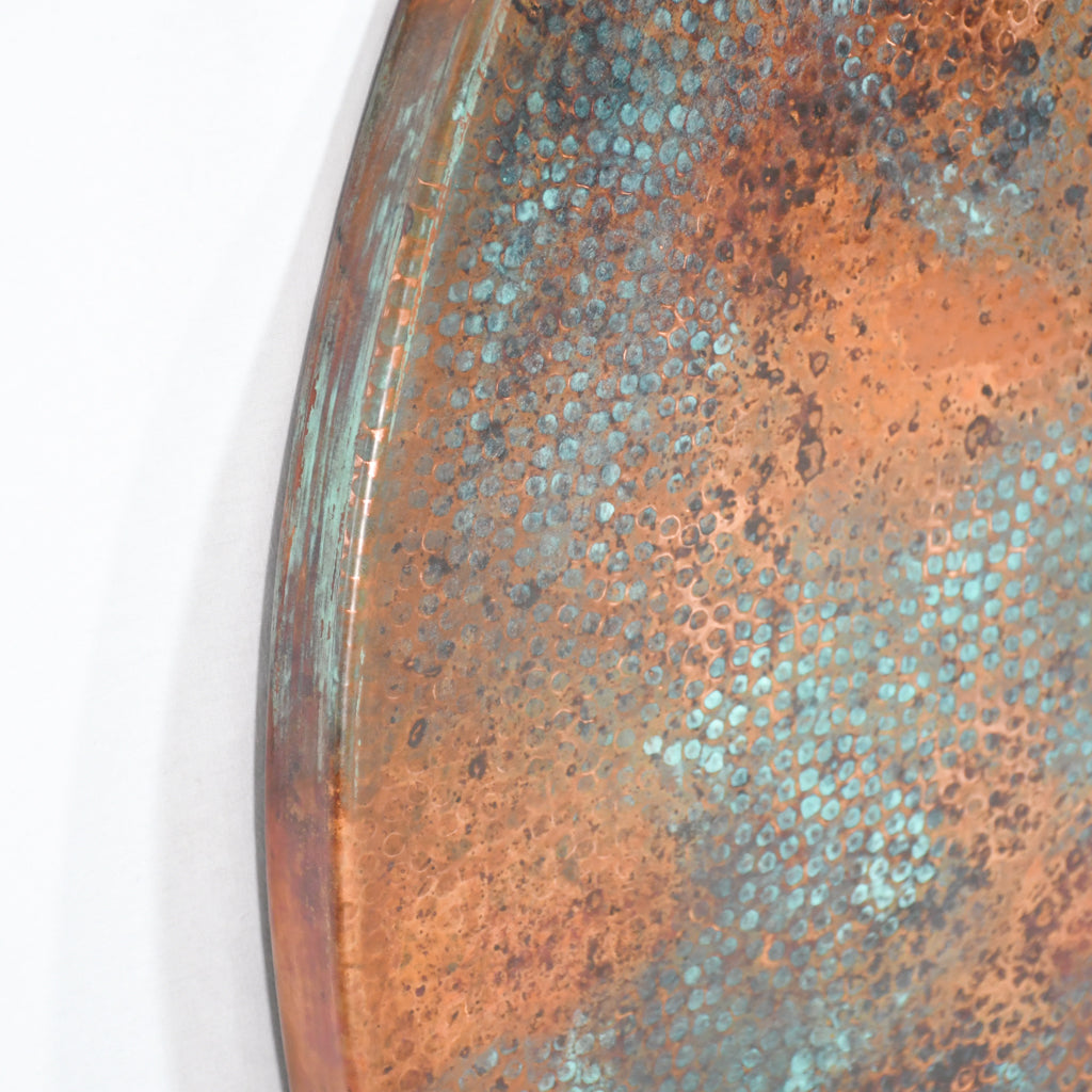 Copper Tabletop Round Copper Tabletop with Hammered Texture & Natural Finish ...