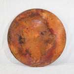 Round Copper Tabletop Hammered Texture Natural Finish