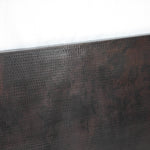 Edge view of Square Copper Tabletop - Dark Copper Finish with Hammered Texture - Artesanos