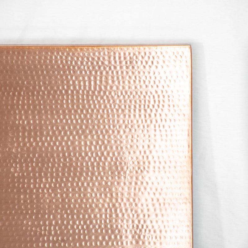 Hammered Copper Square Tabletop - Raw Copper