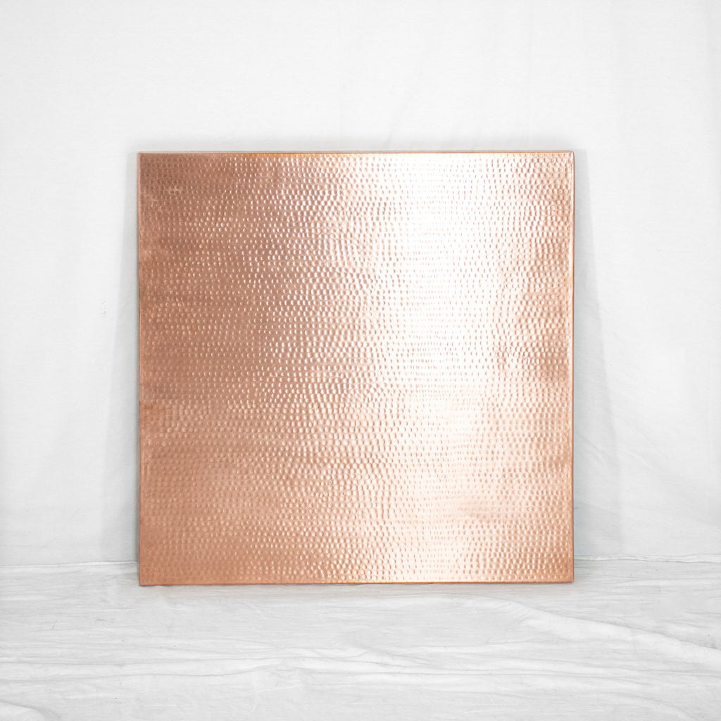 Copper Tabletop Square Copper Tabletop - Dark Brown Finish with Hammered Texture ...
