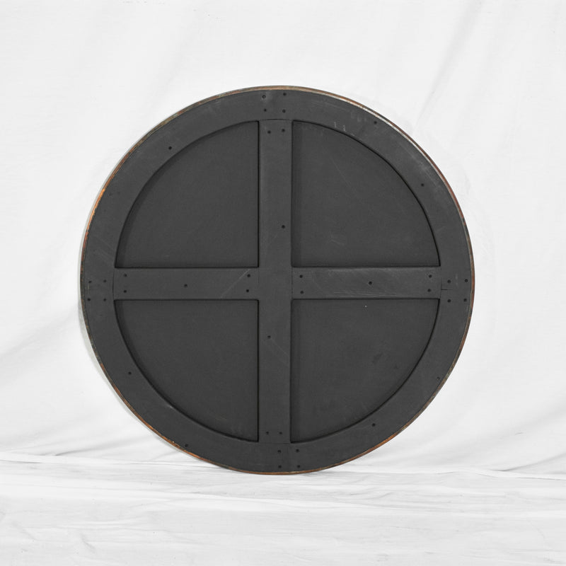 Tabletop Backside Round Copper Tabletop with Hammered Texture & Dark Natural Finish ...