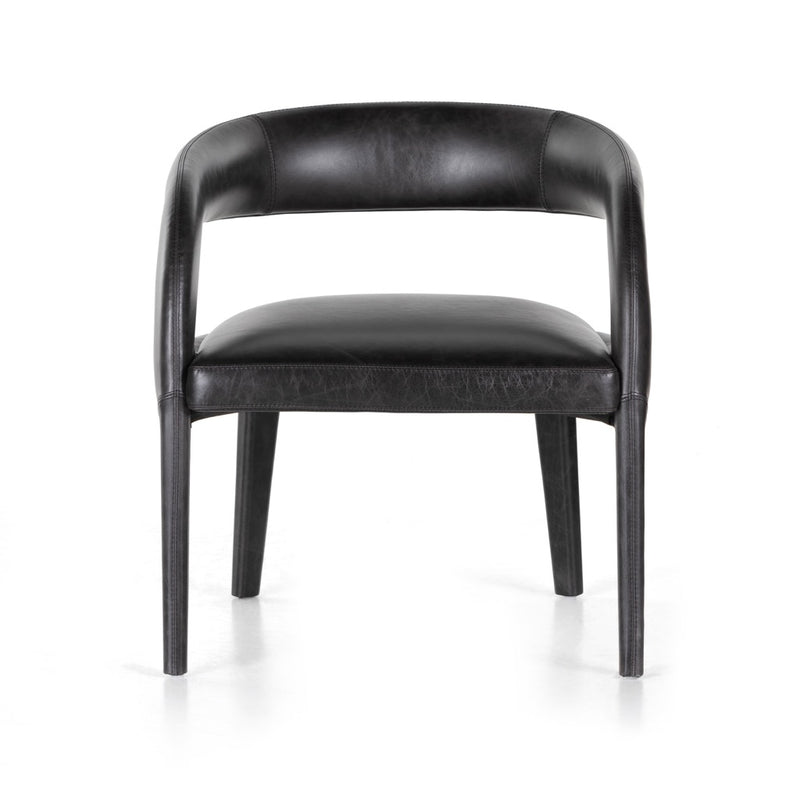 Hawkins Chair Sonoma Black Front View Four Hands