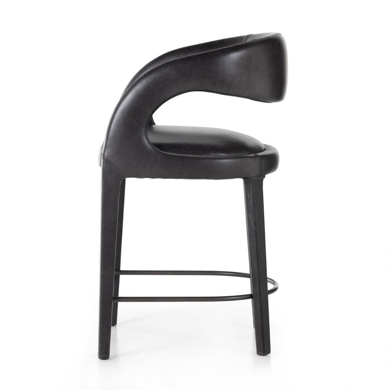 Four Hands Hawkins Counter Stool Sonoma Black Side View