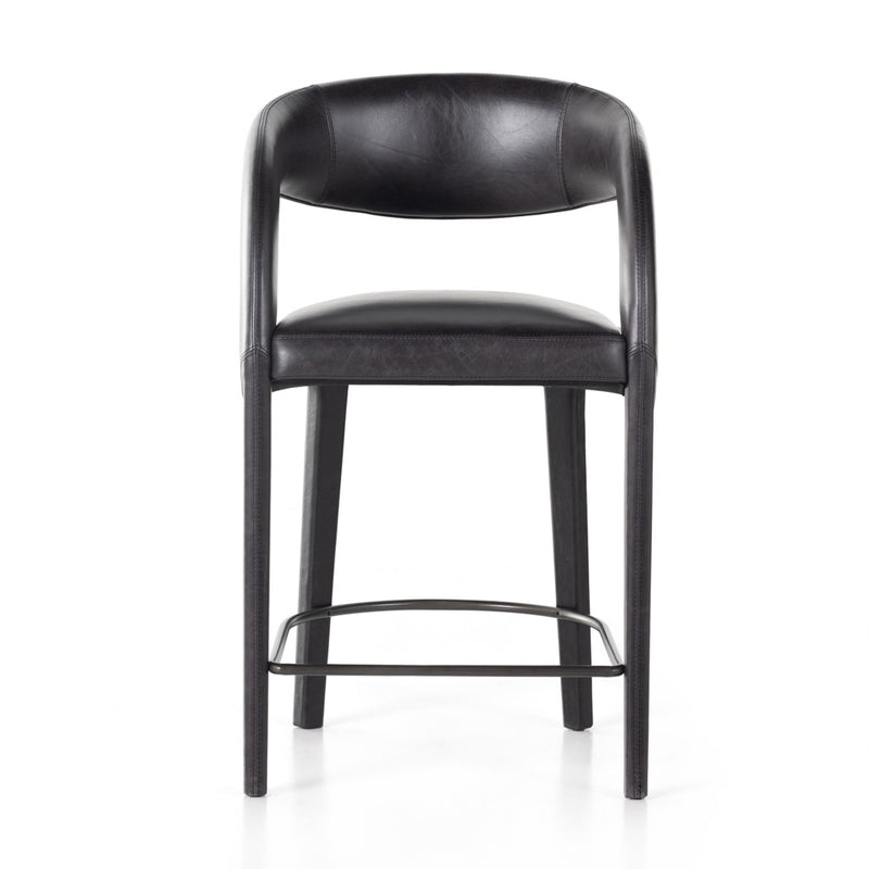 Hawkins Counter Stool Sonoma Black Front View 230067-016
