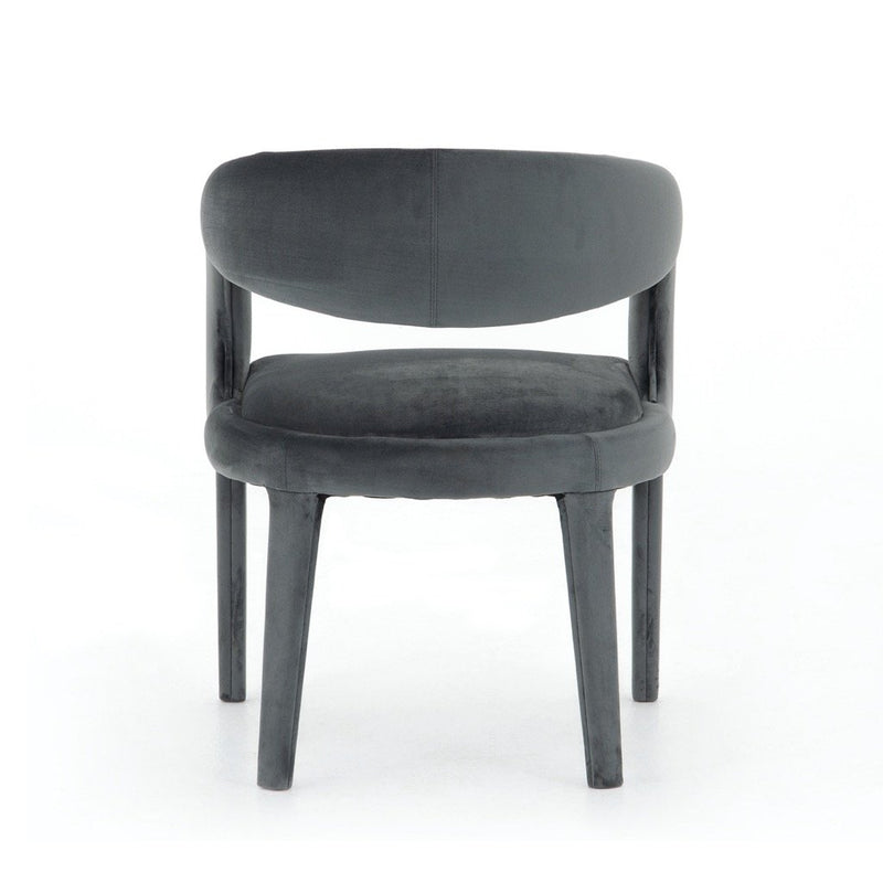 Hawkins Dining Chair - Charcoal Velvet Back view