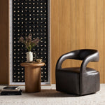 Hawkins Swivel Chair Sonoma Black Staged View Four Hands